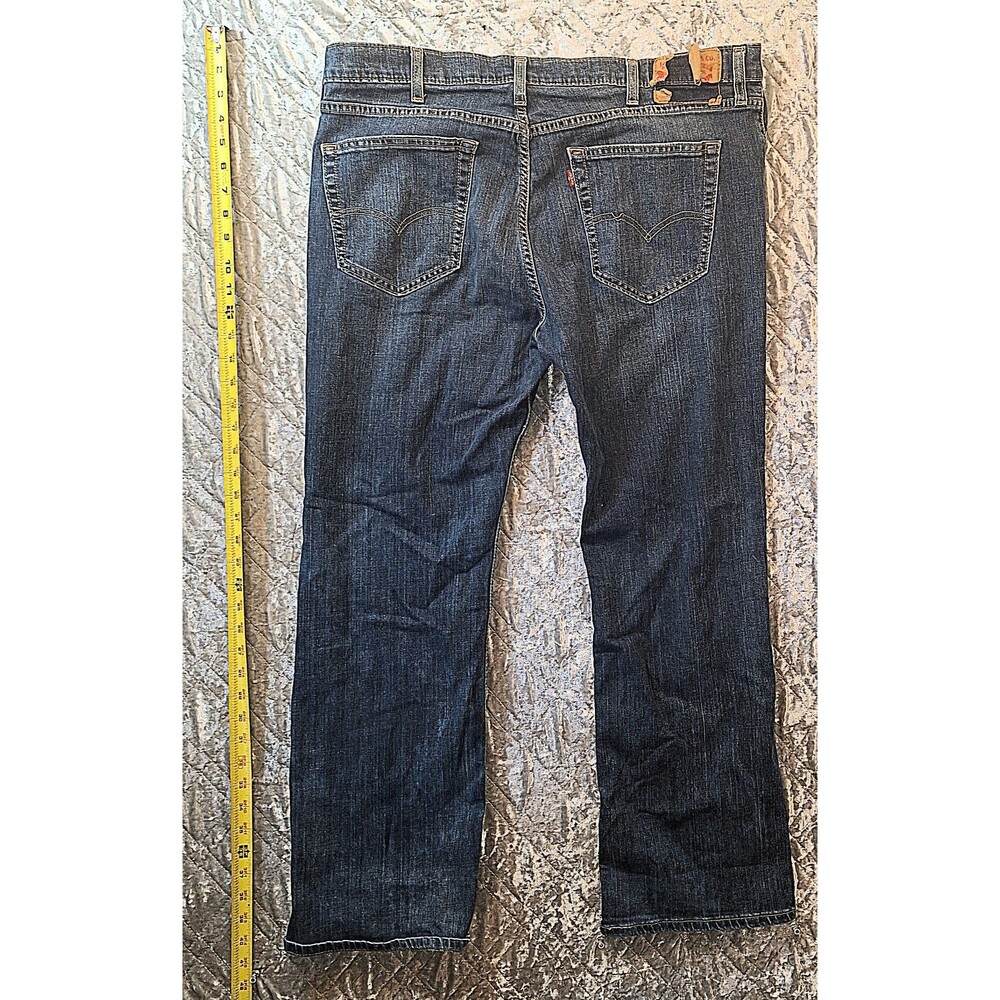 Levi's 514 Straight Fit Dark Wash Stretch Denim Jeans Mens 40x30 W40 L30 Red Tab - Picture 4 of 12